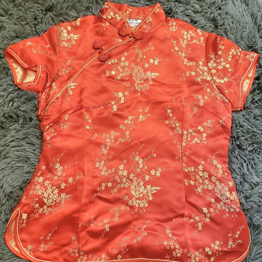 Red Satin Traditional Chinese Shirt